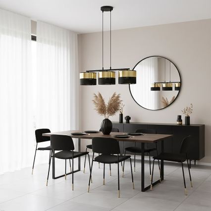 LUX kábeles csillár 3xE27/15W/230V fekete/arany