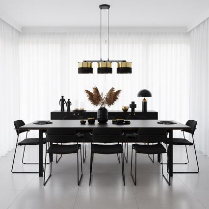 LUX kábeles csillár 3xE27/15W/230V fekete/arany