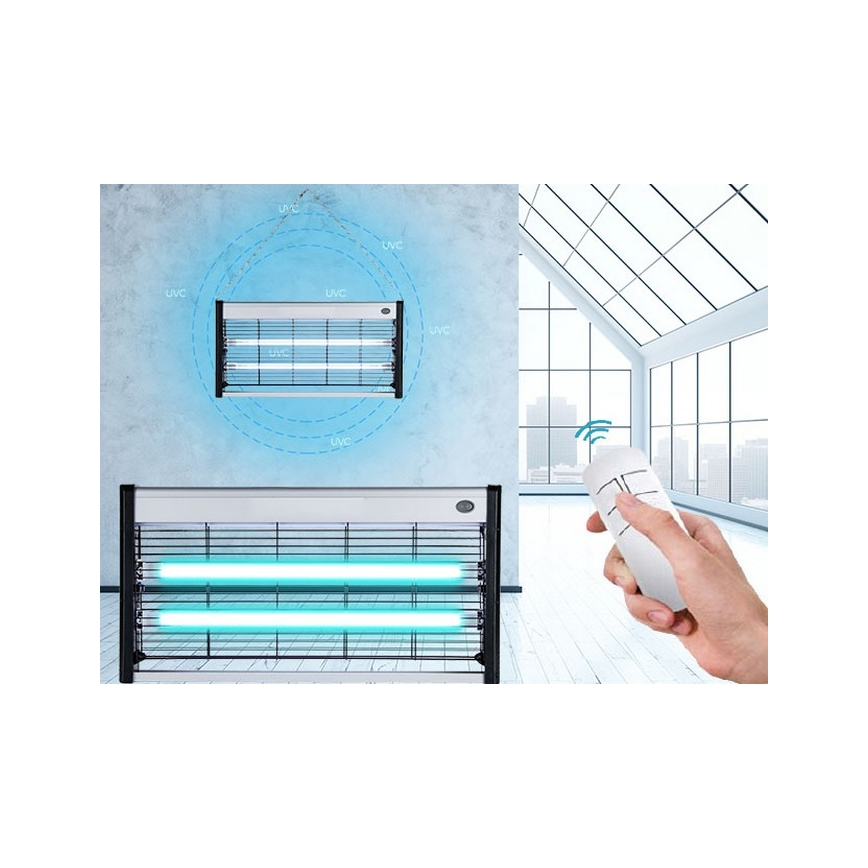 Luxera 70418 - Fertőtlenítő germicid lámpa 2xT5 UVC/15W/230V + távirányító