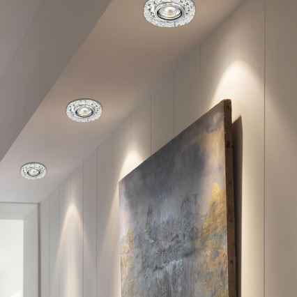 LUXERA 71074 - LED beépíthető lámpa CRYSTALS 1xGU10/50W/230V + LED/3W SZALAG