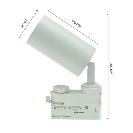 MADARA OPTIMO 1xGU10/35W/230V fehér sínrendszerbe illeszthető spotlámpa