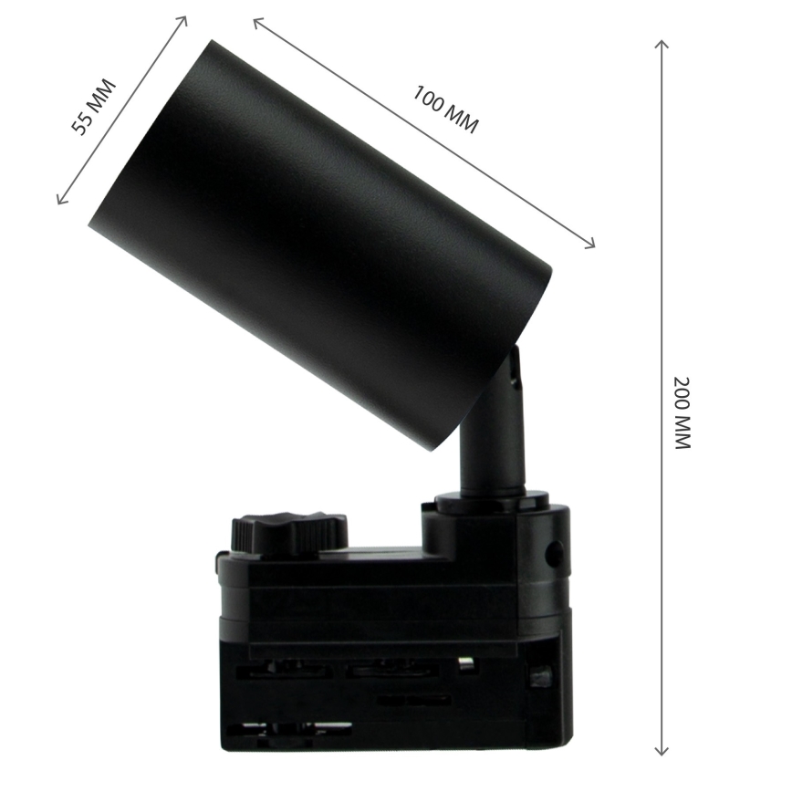 MADARA OPTIMO 1xGU10/35W/230V fekete sínrendszerbe illeszthető spotlámpa