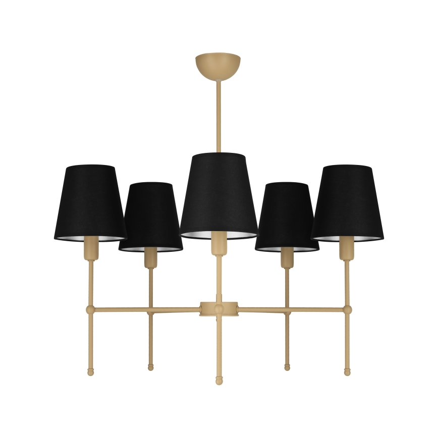 MADELA rúd csillár 5xE14/40W/230V fekete/bézs