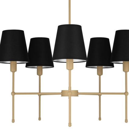 MADELA rúd csillár 5xE14/40W/230V fekete/bézs