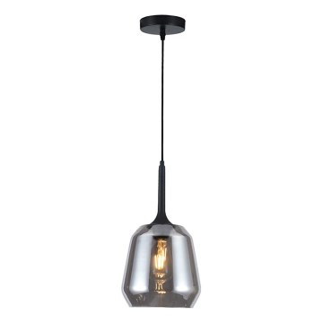 MAEVA kábeles függeszték 1xE27/40W/230V füstszínű fekete/fekete