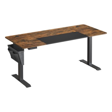 Magasságban állítható íróasztal SOLEA-X barna/fekete