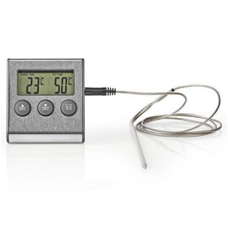 Maghőmérő LCD kijelzővel és időzítővel 0-250 °C 1xAAA