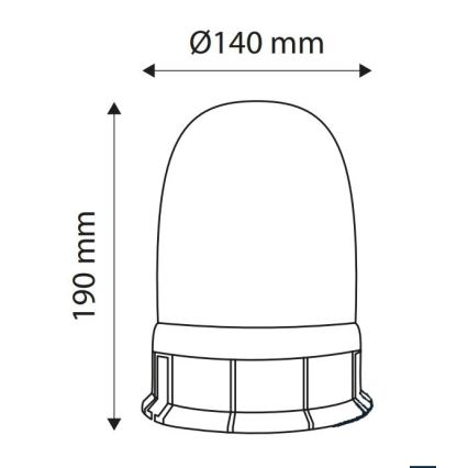 Mágneses figyelmezető jelzőfény LIGHT H1/70W/12-24V