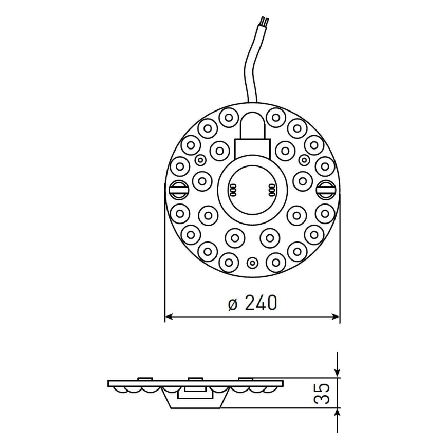Mágneses LED-modul, 36 W, 230 V, Ø 24 cm, 2700/3000/4000/5000/6500 K