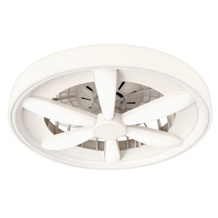 LED RGBW dimmelhető mennyezeti lámpa ventilátorral MALAWI LED/48W/230V 3000-6500K fehér + távirányító