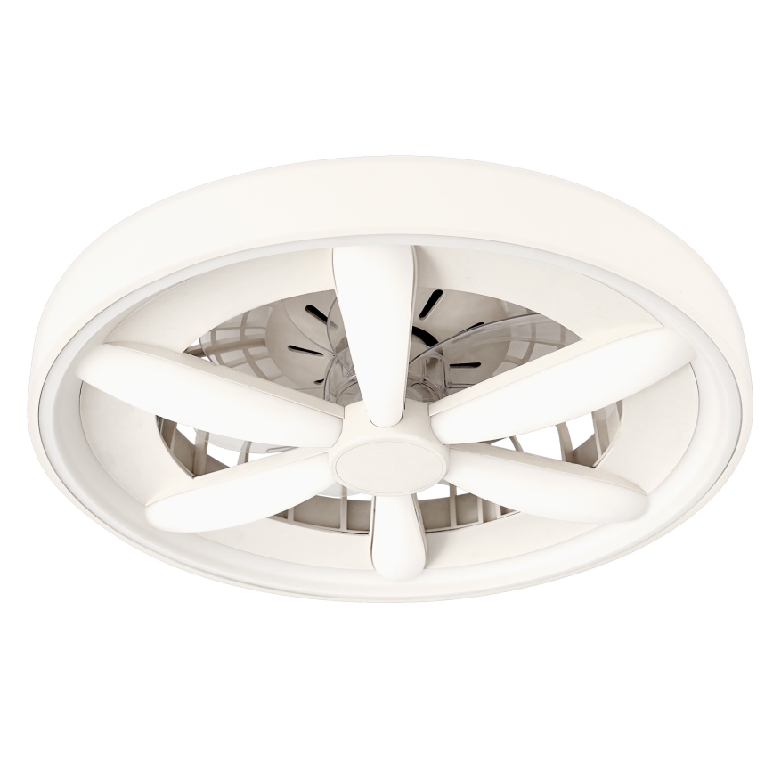LED RGBW dimmelhető mennyezeti lámpa ventilátorral MALAWI LED/48W/230V 3000-6500K fehér + távirányító