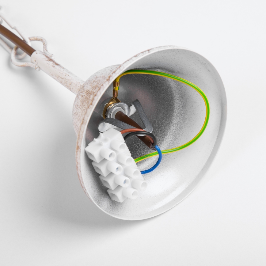 MALBO láncos csillár 8xE14/10W/230V fehér/arany/patina