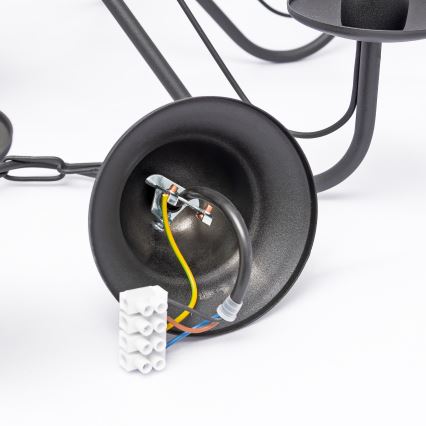 MALBO láncos csillár 8xE14/10W/230V fekete