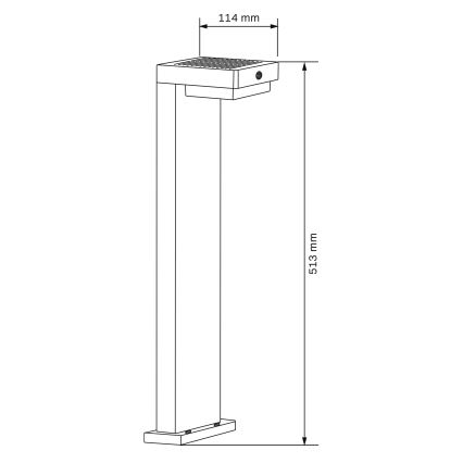 LED napelemes lámpa érzékelővel MALI LED/4,5W/3,7V 2000 mAh IP44 fekete