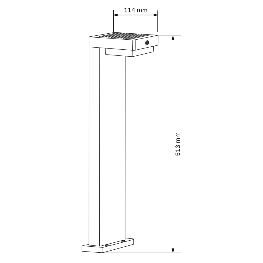 LED napelemes lámpa érzékelővel MALI LED/4,5W/3,7V 2000 mAh IP44 fekete