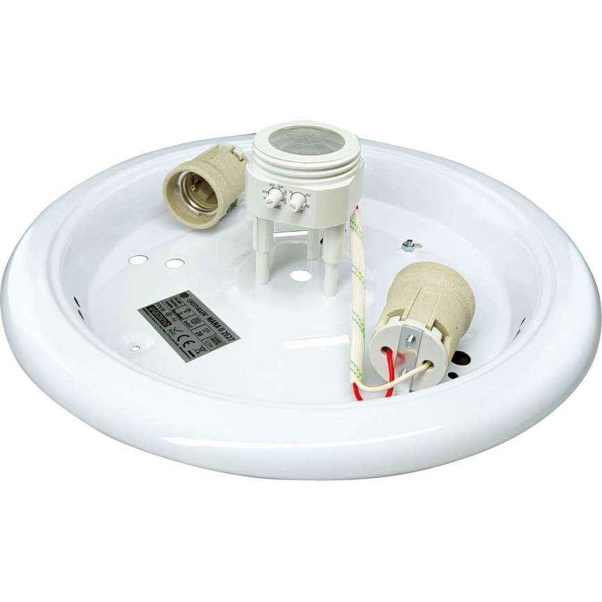 Mennyezeti lámpatest mozgás- és alkonyérzékelővel MANA 2xE27/40W/230V, átm. 30 cm, fehér