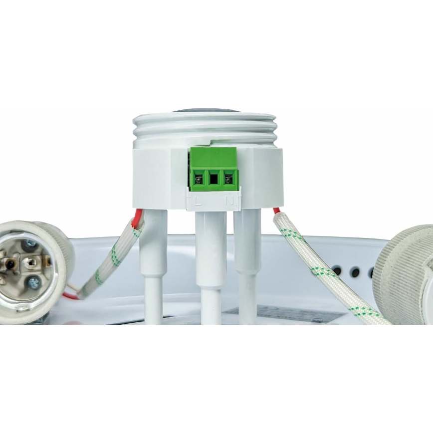 Mennyezeti lámpatest mozgás- és alkonyérzékelővel MANA 2xE27/40W/230V, átm. 30 cm, fehér