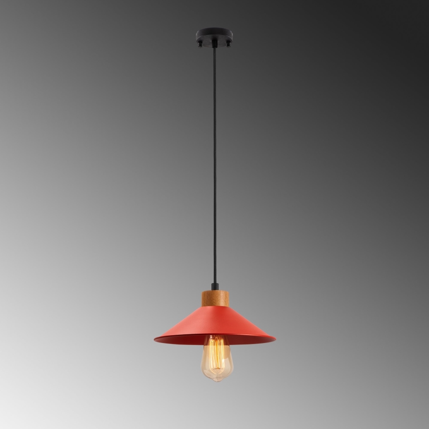 MANAVGAT kábellel függesztett csillár 1xE27/40W/230V piros/barna