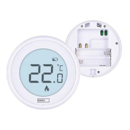 Manuális szobatermosztát 230V/6A, 2xAA, fehér