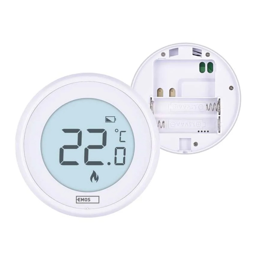 Manuális szobatermosztát 230V/6A, 2xAA, fehér