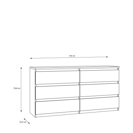 MAO fiókos komód, artisan tölgy
