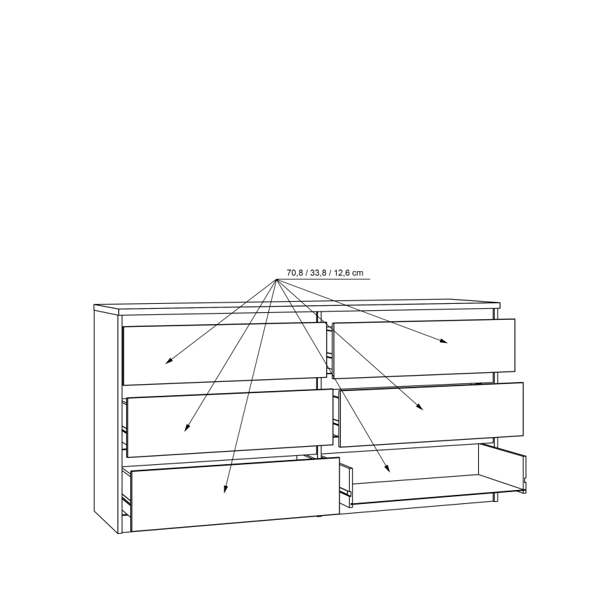 MAO fiókos komód, artisan tölgy