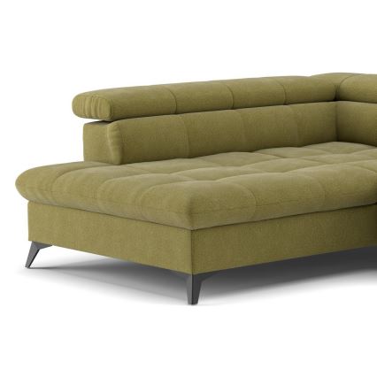 Kinyitható sarokkanapé L-alakban MARANO balos olívazöld