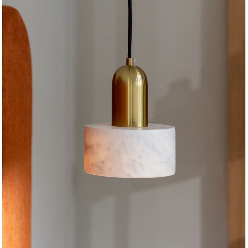 MARBLE kábeles függeszték 1xE27/60W/230V arany/fehér/márványmintás