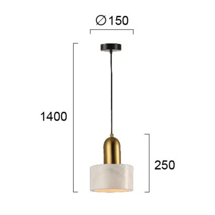 MARBLE kábeles függeszték 1xE27/60W/230V arany/fehér/márványmintás