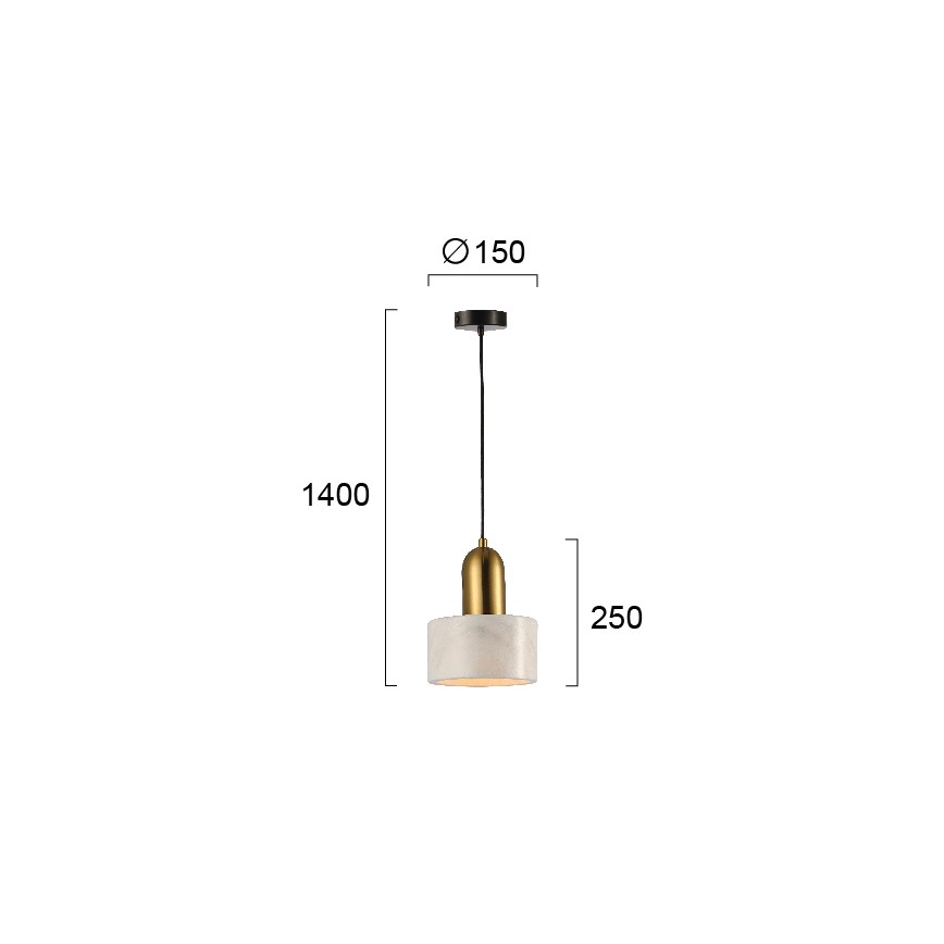 MARBLE kábeles függeszték 1xE27/60W/230V arany/fehér/márványmintás