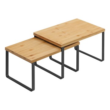 MARGE 2 darabos tárolópolc szett, fekete/barna