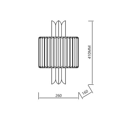 MARGOT fali lámpa 2xE14/40W/230V aranyszínű