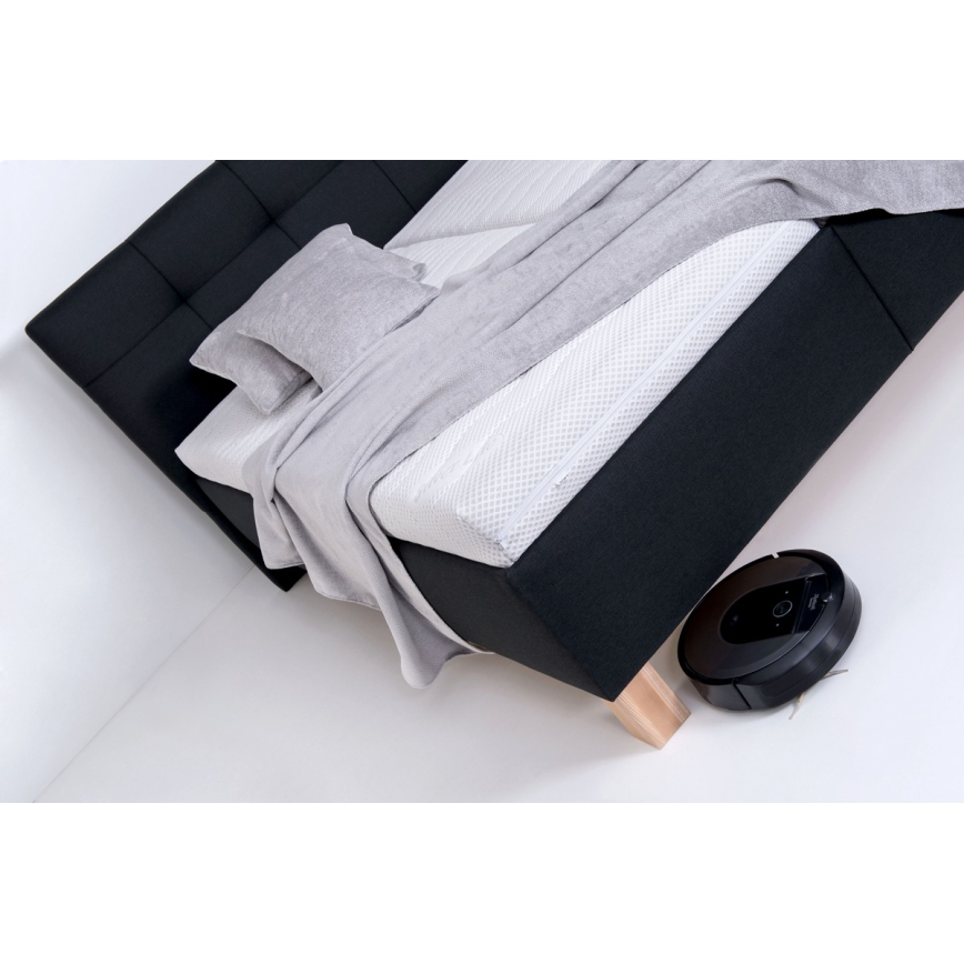 MARIA kárpitozott ágy matraccal és ágyneműtartóval, 180x200 cm, antracit