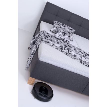 MARIA kárpitozott ágy tárolóhellyel, matrac nélkül, 160x200 cm, szürke