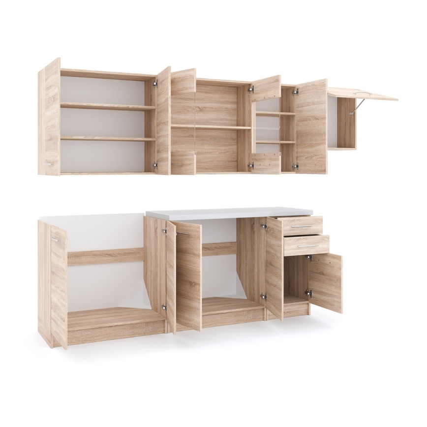 MARISA 260 cm-es konyhabútor, sonoma tölgy