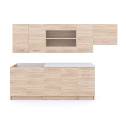 MARISA 260 cm-es konyhabútor, sonoma tölgy