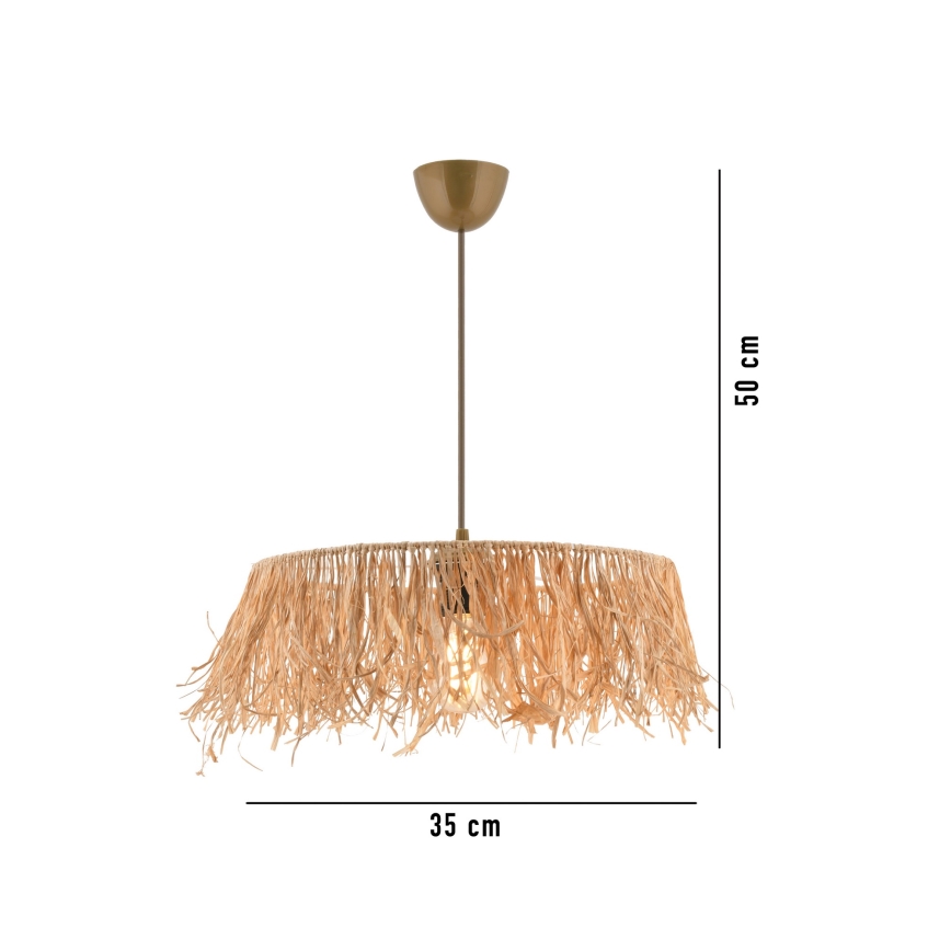 MARISKA kábeles függőlámpa 1xE27/40W/230V rafia