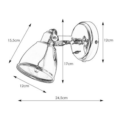 Markslöjd 104048 - Fali lámpa FJÄLLBACKA 1xE14/40W/230V bronz