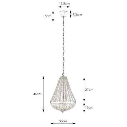 Markslöjd 104889 - Kristálycsillár láncon GRÄNSÖ 1xE27/60W/230V