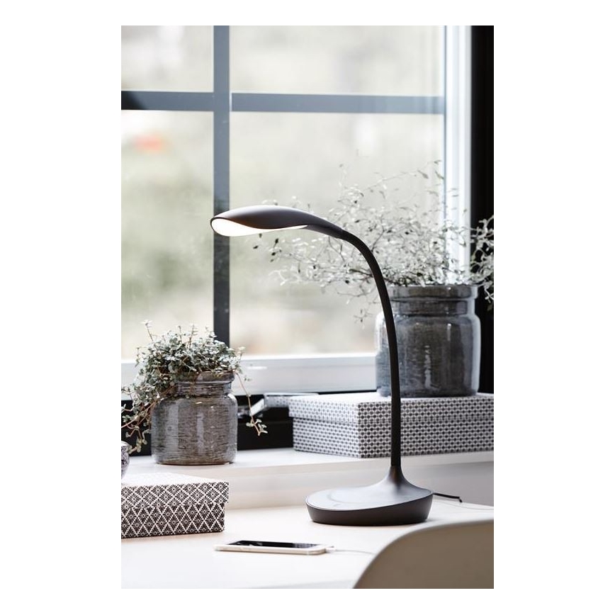 Markslöjd 106094 - LED Szabályozható asztali lámpa USB -vel  SWAN LED/4,6W/230V