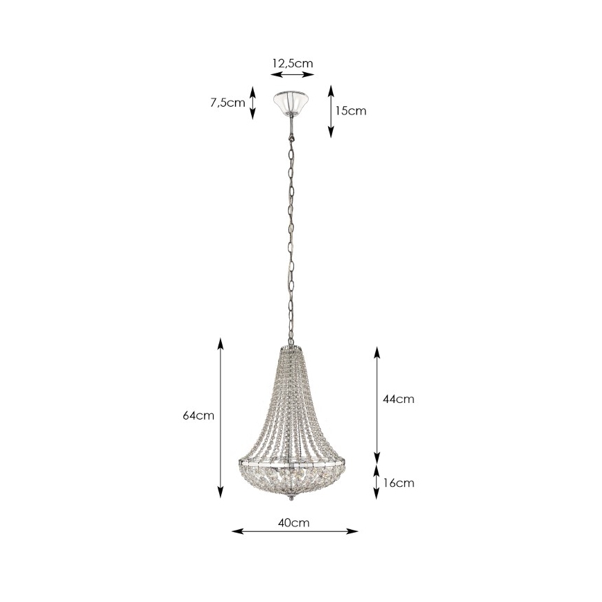 Markslöjd 106119 - Kristály csillár láncon GRÄNSÖ 2xE14/40W/230V