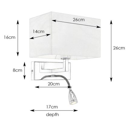 Markslöjd 106308 - LED Fali lámpa SAVOY LED/3W+E27/60W/230V