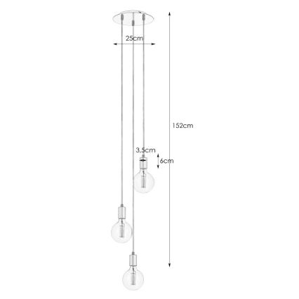Markslöjd 106333 - Csillár zsinóron SKY 3xE27/60W/230V