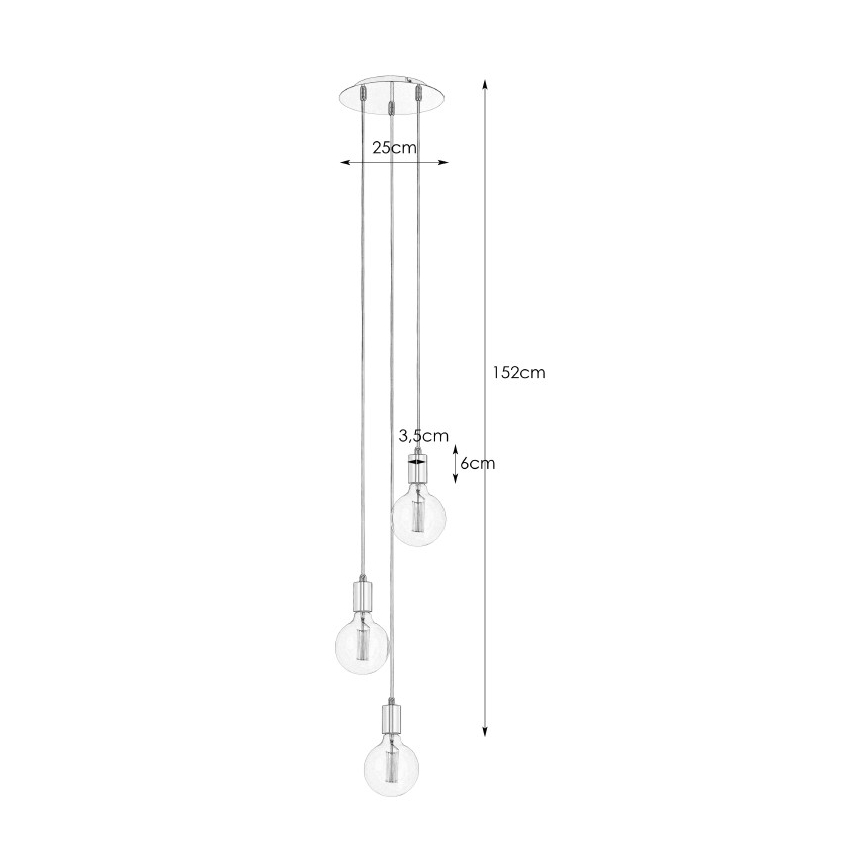 Markslöjd 106333 - Csillár zsinóron SKY 3xE27/60W/230V
