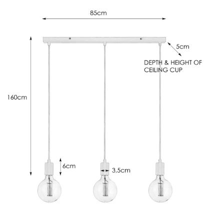 Markslöjd 106335 - Csillár zsinóron SKY 3xE27/60W/230V