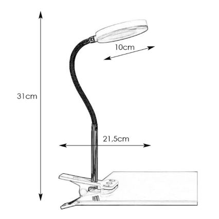 Markslöjd 106471 - LED csipeszes lámpa FLEX LED/5W/230V