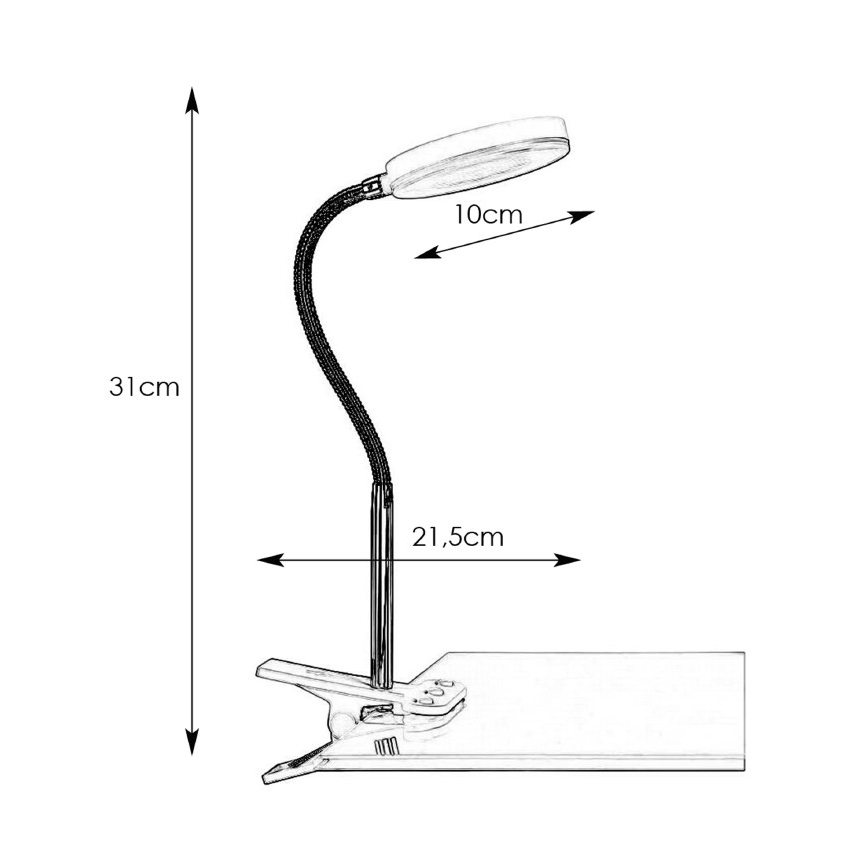Markslöjd 106471 - LED csipeszes lámpa FLEX LED/5W/230V