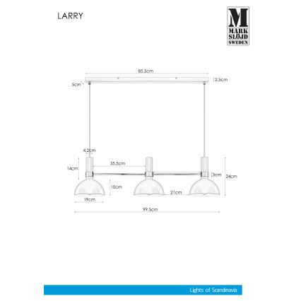Markslöjd 106855 - Csillár zsinóron LARRY 3xE27/60W/230V