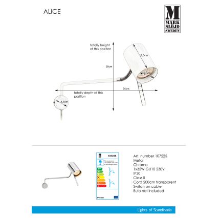 Markslöjd 107225 - Fali lámpa ALICE 1xGU10/35W/230V fényes króm