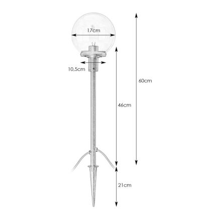 Markslöjd 107283 - LED kültéri lámpa GARDEN24 LED/3W/24V 81 cm IP44 fekete/átlátszó